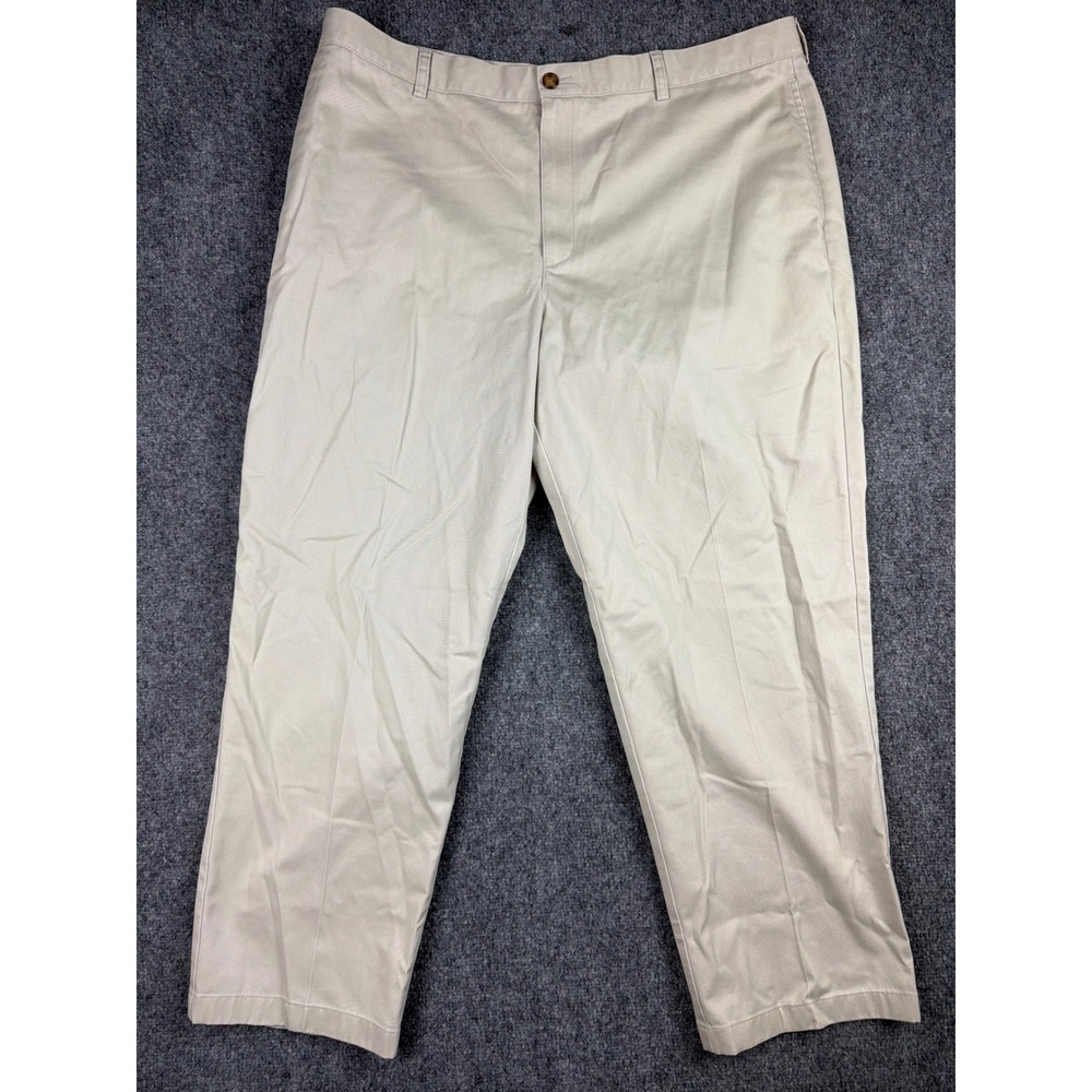 LL Bean Natural Fit Chino Pants Mens 42x30 Stone Beige Cotton Twill 212332